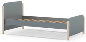 Pat pentru copii verde prăfuit din lemn de pin cu somieră 90x190 cm Enola – Marckeric