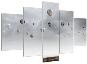 Tablou - Baloane pe perete de cărămidă (150x105 cm)