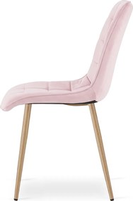 Scaun de masa SPLIT VELVET, roz deschis