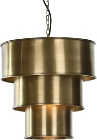 Lustră suspendată din metal, auriu, cu 3 abajururi, 41 x 42 cm, „Vichy”