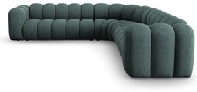 Colțar modular turcoaz cu tapițerie din chenille Lupine – Micadoni