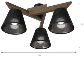 Lustră LED aplicată Brilagi ANTHONY 3xE14/40W/230V stejar nuc/negru