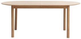 Masă de dining în culoare naturală extensibilă cu blat cu aspect de lemn de stejar 100x190 cm Gallina – Unique Furniture