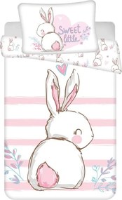 Lenjerie de pat din bumbac pentru patut BUNNY SWEET alb Dimensiune lenjerie de pat: 40 x 60 cm | 100 x 135 cm
