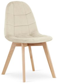 OFERTA Scaun de sufragerie din catifea bej BORA II. calitate secundara