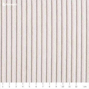 Șezlong bej cu tapițerie din catifea reiată (cu colț pe partea dreaptă) Chic Charlotte – Miuform