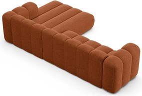 Colțar cărămiziu cu tapițerie din chenille (cu colț pe partea dreaptă/cu șezlong) Lupine – Micadoni