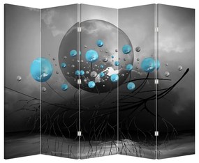 Paravan - Bile abstracte albastru deschis (210x170 cm)