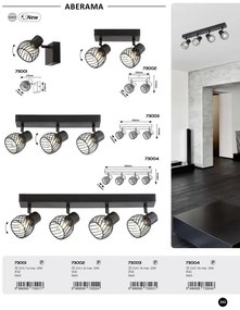 Aplica de perete / tavan design industrial Aberama negru