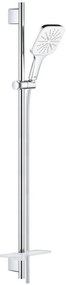 Grohe Rainshower Eco SmartActive 130 Cube Set dus cu bara 90 cm si savoniera, crom alb (moon white)