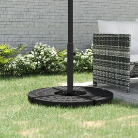 Outsunny Bază în Cruce pentru Umbrelă cu Stâlpi de Ø38/48 mm și Șurub Lateral, 100x100x75 cm, Negru | Aosom Romania