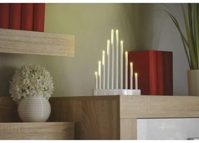 Sfeșnic LED de Crăciun 10xLED/3xAA alb