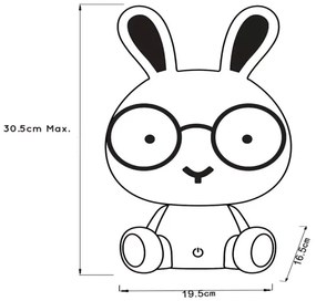 Lucide 71591/03/66 - LED Lampă de masă DODO LED/3W/12V iepuraș