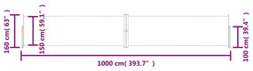 Copertina laterala retractabila, crem, 160x1000 cm 160 x 1000 cm, Crem