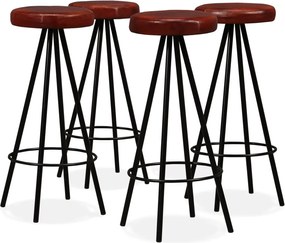 vidaXL Scaune de bar, 4 buc., piele naturală