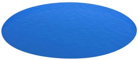 Folie solara rotunda din PE pentru piscina, 488 cm, albastru