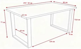 Masă extensibilă COLIN stejar Sonoma