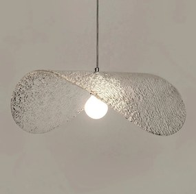 Lustra suspendata din sticla structurata Hat 60 transparent