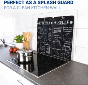 Protecții de aragaz 2 buc. din sticlă temperată 52x30 cm Kitchen Rules – Maximex