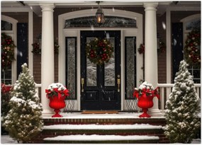 Tablou - Casa decorată de Crăciun (70x50 cm)