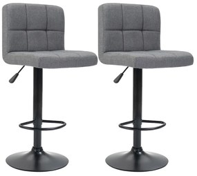 Scaune de bar tapitate 2 buc-gri deschis