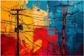 Tablou - Linii electrice abstracte (90x60 cm)
