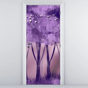 Fototapet pentru ușă - Căprioare într-o pădure magică (95x205cm)