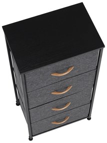 Comodă cu sertare din material textil PALMERA,negru