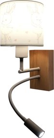 Brilagi - Lampă LED flexibilă BOBO WOOD 1xE27/25W/230V + LED/3W stejar/alb/iepurași