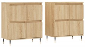 vidaXL Servante, 2 piese, stejar sonoma, lemn prelucrat