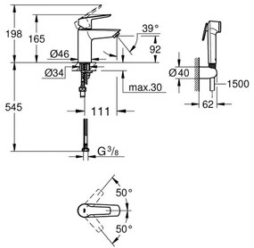 GROHE 23123003 - Baterie pentru lavoar START 165 mm, crom lucios