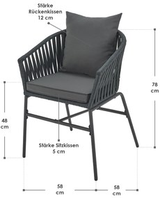 Fotolii din răchită cu perne 2 buc, gri închis