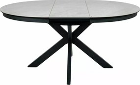 Masa extensibila Porto Ceramic bej lucios/negru mat L120-160xl120 cm