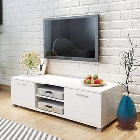 Comoda TV, alb extralucios, 120 x 40,3 x 35 cm 1, Alb, 120 x 40.3 x 34.7 cm