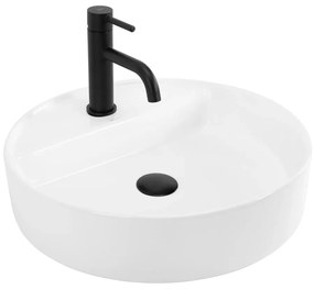 Lavoar pe blat Rea Ronda rotund 45 cm alb lucios