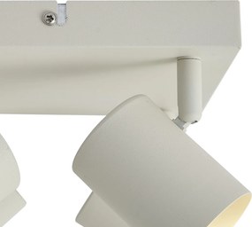 Spot modern de plafon bej cu 4 lumini reglabile - Jeana