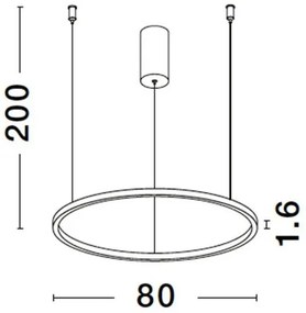 Lustra LED suspendata design modern circular TARQUIN D-80cm alba