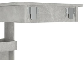 Masa de bar de perete gri beton 102x45x103,5 cm lemn prelucrat 1, Gri beton