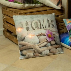 Pernă decorativă cu iluminare LED HOME- 38 x 38 cm