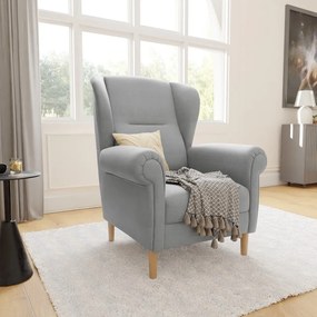 Fotoliu gri deschis wing Swan – Ropez