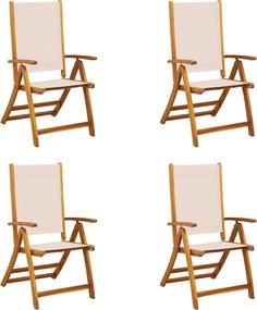 vidaXL Scaune de grădină pliabile 4 buc. lemn masiv acacia & textilenă