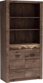 Vitrina INFINITY I-05, frasin inchis, PAL melaminat, 96x42x192 cm