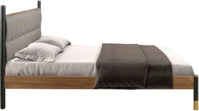 Pat dublu tapitat design LUX Dark grey, 160x200cm