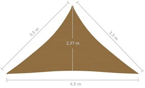 Panza parasolar, gri taupe, 3,5x3,5x4,9 m, HDPE, 160 g m   Gri taupe, 3.5 x 3.5 x 4.9 m
