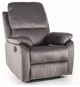 Fotoliu recliner SPENCER 1, stofa catifelata gri, 80x94x101 cm