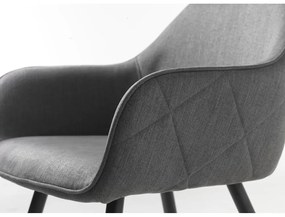 Scaun de sufragerie gri cu cotiere tapițat Minto – Unique Furniture