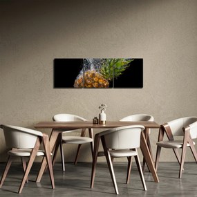 Tablou cu anans în apă (cu ceas) (90x30 cm)