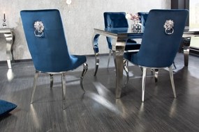 Set 2 scaune stil baroc Modern Barock, albastru regal