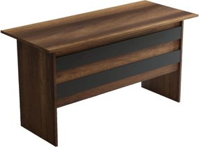 Masa birou VARIO A, nuc/gri, PAL melaminat, 140x60x74 cm