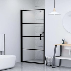 Usa de dus, negru, 81 x 195 cm, sticla securizata 81 x 195 cm, Transparent
